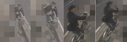 自転車に乗った犯人の画像