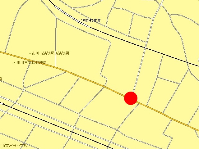 市川市新田5丁目12番17号先の地図