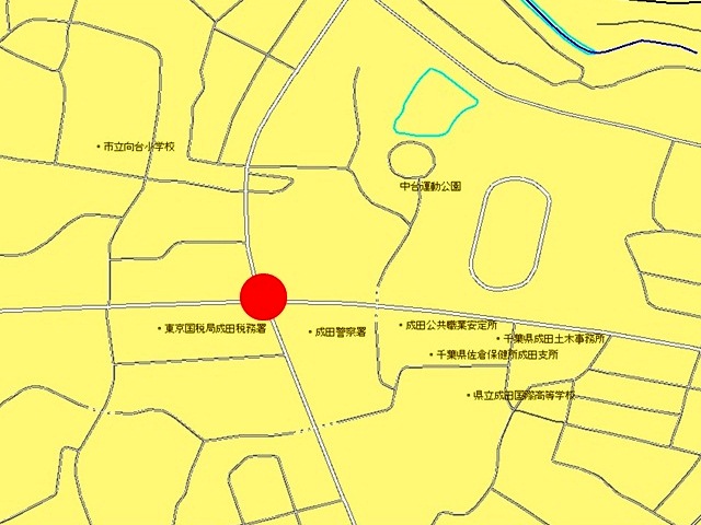 成田市加良部3丁目5番地先の地図