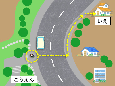 道路の横断の画像