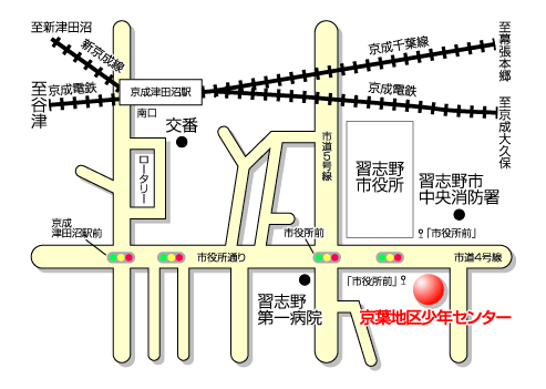 京葉地区少年センターへの地図