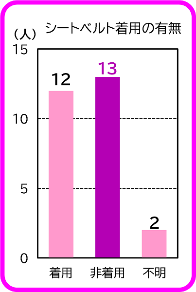 シートベルト着用の有無を示すグラフ